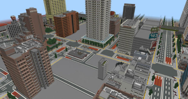 Japanese Modern City Minecraft PE Map iOS/Android 1.9, 1.8 