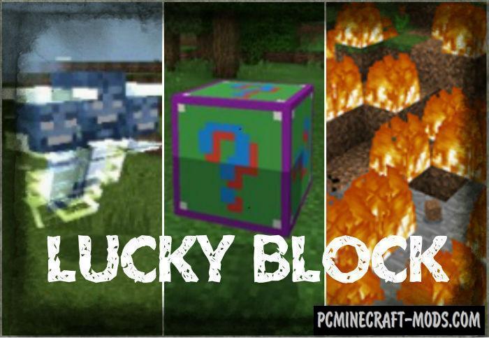 Lucky Block Green Minecraft PE Mod/Addon 1.11, 1.10