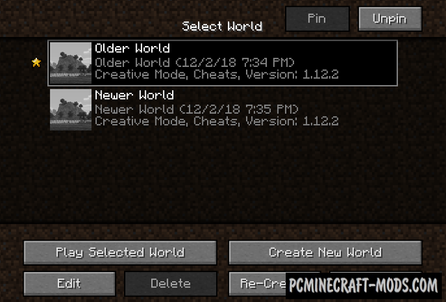 Cherished Worlds - GUI Mod For Minecraft 1.20.4, 1.19.4, 1.18.2, 1.16.5