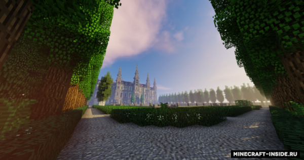 French Castle with Garden Map For Minecraft 1.14, 1.13.2 