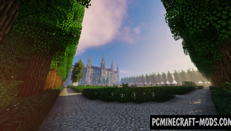 French Castle with Garden Map For Minecraft
