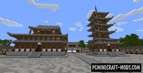 Hōryū-ji Temple - Castle Map For Minecraft