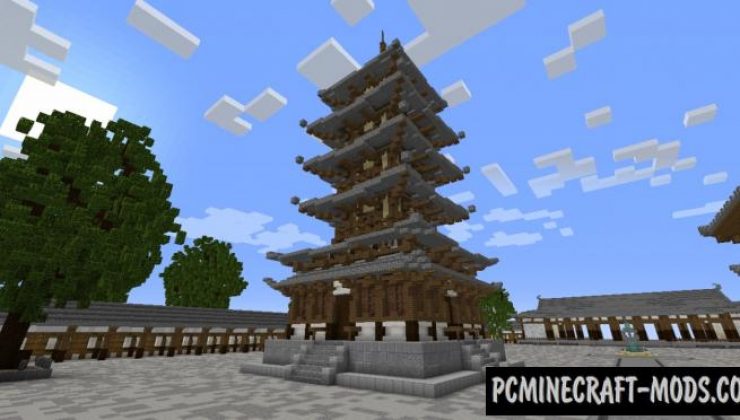 Hōryū-ji Temple - Castle Map For Minecraft
