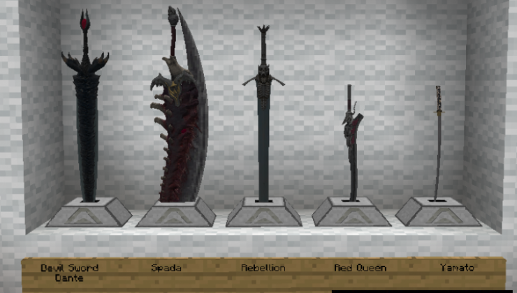 Devil May Cry - Weapons Mod For Minecraft 1.15.2, 1.12.2