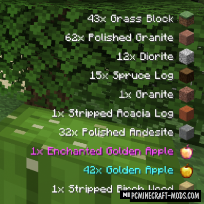 Pick Up Notifier - HUD Mod For Minecraft 1.20.1, 1.19.4, 1.16.5, 1.12.2