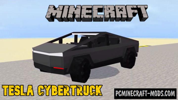Tesla CyberTruck Addon For Minecraft PE 1.18.12, 1.17