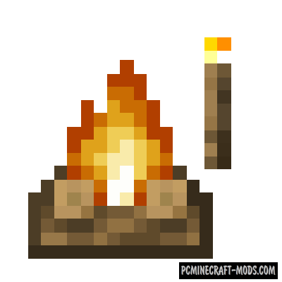 Campfire Torches - Tweak Mod For MC 1.16.5, 1.14.4