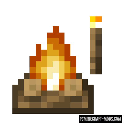 Campfire Torches - Tweak Mod For MC 1.19.3, 1.16.5, 1.14.4