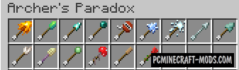 Archer's Paradox - Weapon Mod For Minecraft 1.16.5, 1.14.4