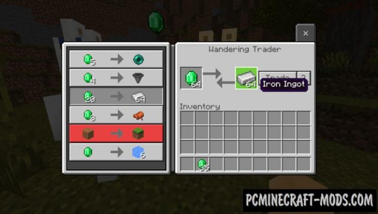 Better Wandering Trader Addon For Minecraft PE 1.18.12, 1.17.