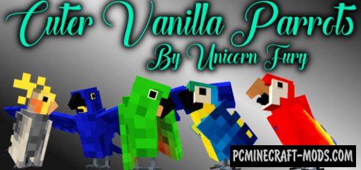 Cuter Vanilla Parrots Addon For Minecraft PE 1.18.12, 1.17