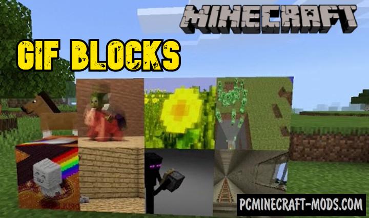 Gif Blocks Addon For Minecraft PE 1.18.12, 1.17 iOS, Android