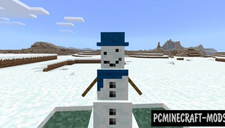 Snowman - Mob Addon, Mod For Minecraft 1.18.12, 1.17