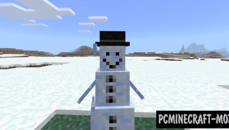 Snowman - Mob Addon, Mod For Minecraft 1.18.12, 1.17