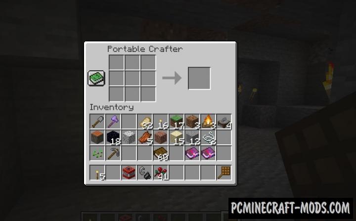 Portable Crafter - Tweak Mod For Minecraft 1.15.2, 1.14.4