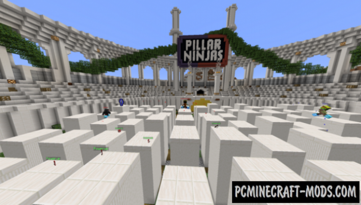 Pillar Ninjas - PvP, Minigame Map For Minecraft