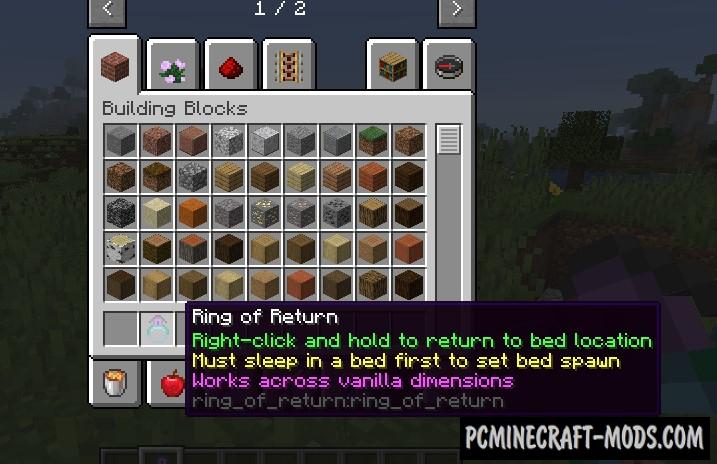 Ring of Return - Magic Item Mod For Minecraft 1.20.4, 1.19.2, 1.18.1, 1.16.5