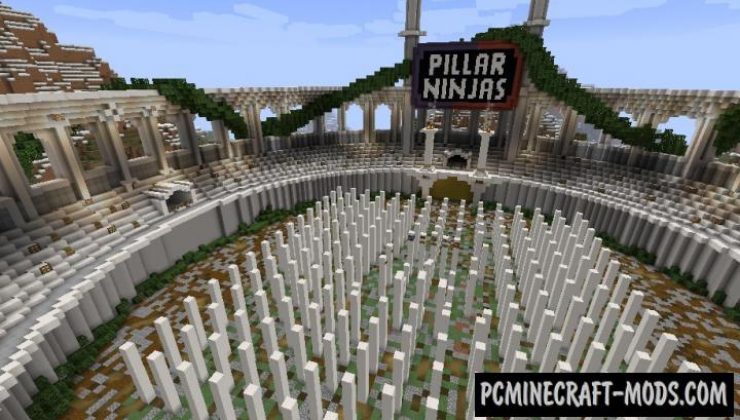 Pillar Ninjas - PvP, Minigame Map For Minecraft