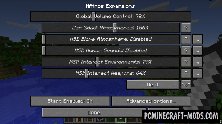 MAtmos - Background Sounds Mod For Minecraft 1.12.2
