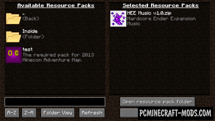 Resource Pack Organizer - GUI Mod For Minecraft 1.16.5, 1.12.2