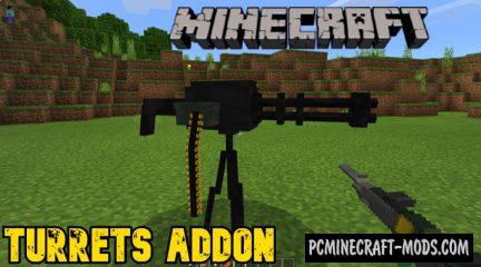 Turrets Addon For Minecraft PE 1.18.12, 1.17.40 iOS/Android