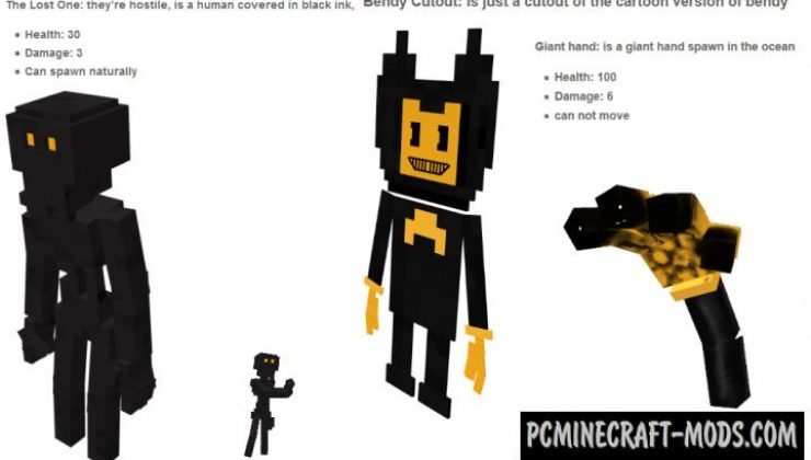 Bendy And The Ink Machine Addon For Minecraft 1.18.12