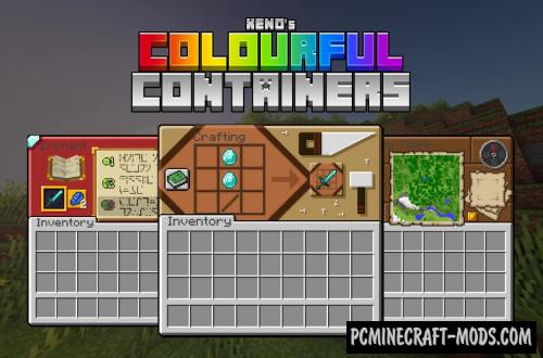 Colourful Containers GUI Texture Pack MC 1.20.1, 1.19.4, 1.19.2