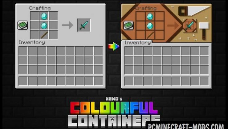 Colourful Containers GUI Texture Pack MC 1.19.4, 1.19.3, 1.18.2