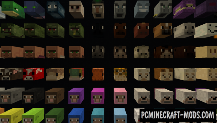 All Mob Heads Data Pack For Minecraft 1.19.2, 1.18.2