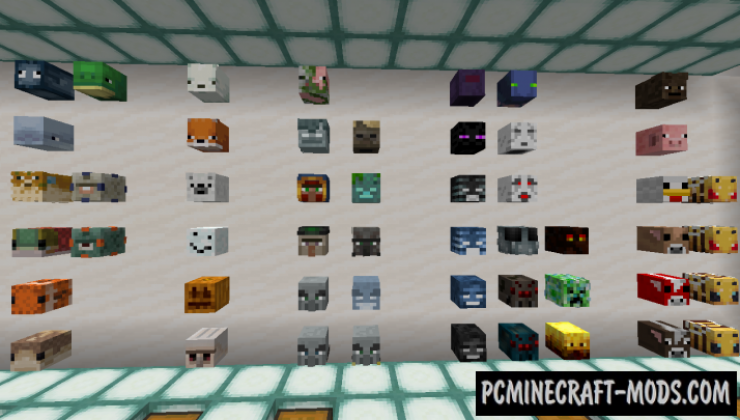 All Mob Heads Data Pack For Minecraft 1.19.1, 1.18.2