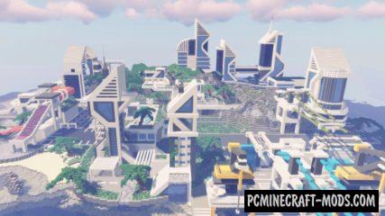 futuristic city with school map for minecraft pc on 1.12.2
