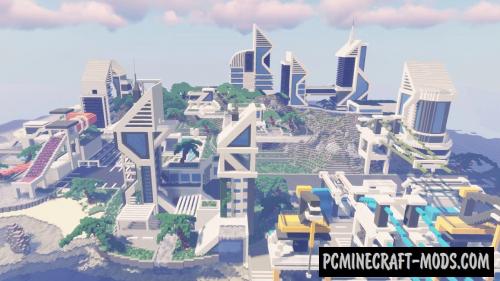 Large Futuristic City Map For Minecraft