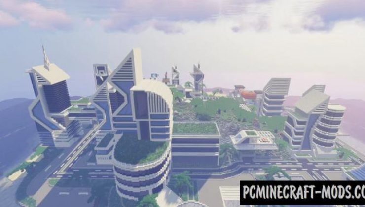 Large Futuristic City Map For Minecraft