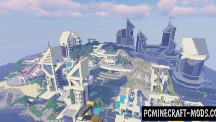 Large Futuristic City Map For Minecraft