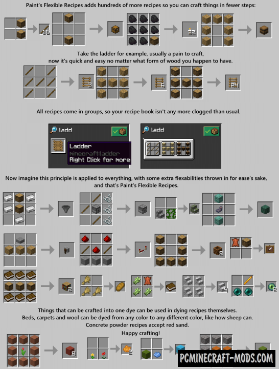 Paint's Flexible Recipes Data Pack For MC 1.16.5, 1.16.4, 1.15.2