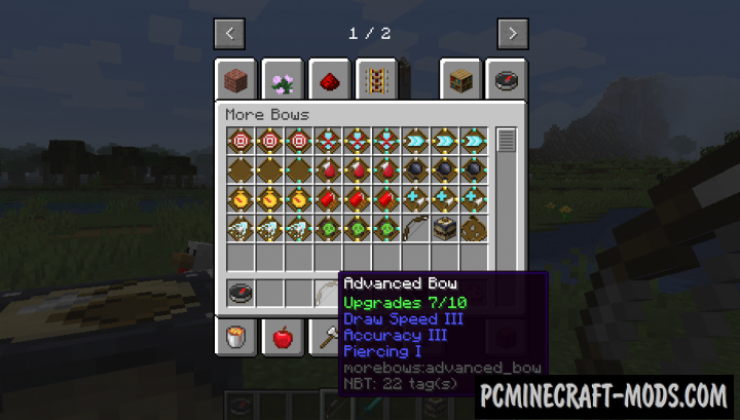 MoreBows - Advanced Bow with Slots Mod Minecraft 1.15.2