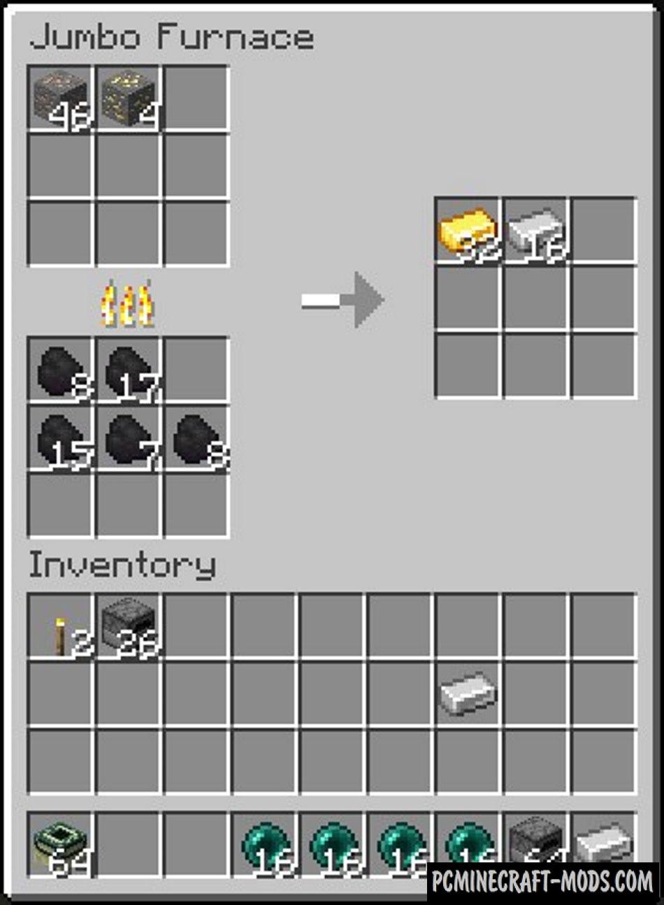 Jumbo Furnace Tech Tool Mod For Minecraft 1.16.5 PC