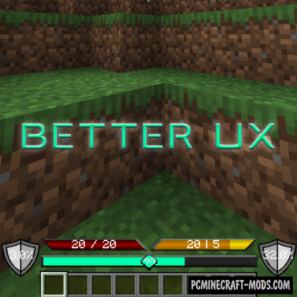 Better UX - HUD Mod For Minecraft 1.18.1, 1.17.1, 1.16.5, 1.12.2