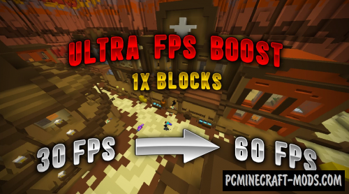 Ultra FPS Booster 1x Resource Pack For Minecraft 1.20.2, 1.19.4