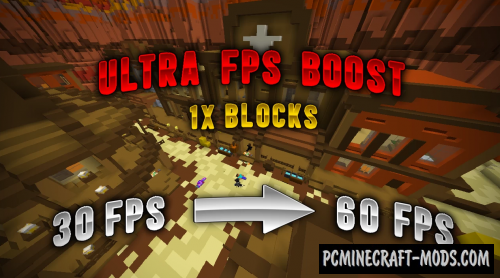 Ultra FPS Booster 1x Resource Pack For Minecraft 1.20.4, 1.19.4