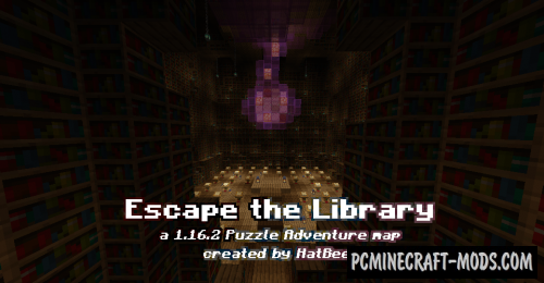 Escape the Library - Puzzle, Adv Map For Minecraft