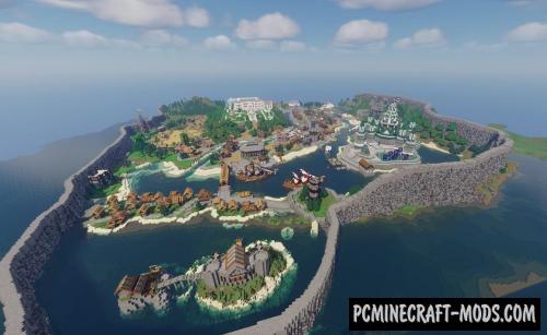 Medieval Island Kingdom Map For Minecraft 1.18.2