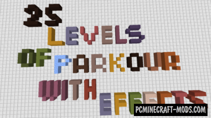 25 Levels of Parkour With Effects Map For MC