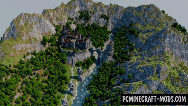 Castle in a Valley Map For Minecraft