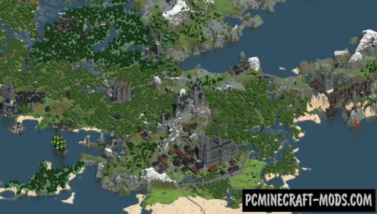 Fallhorntal - Building, Castle Map For Minecraft