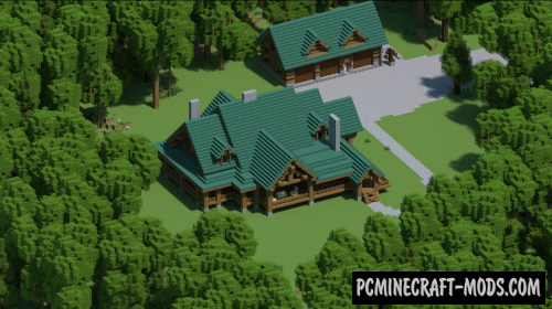 Woodland Log Home - Mansion Map For Minecraft 1.18.2