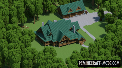 Woodland Log Home - Mansion Map For Minecraft