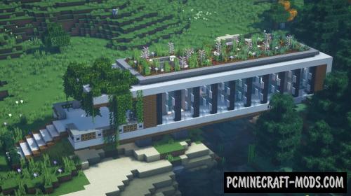 Modern Bridge House Map For Minecraft 1.19