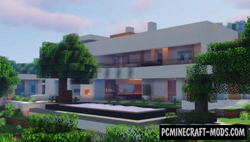 Modern House In The Mountains Map For Minecraft 1.18.2