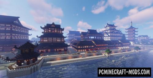 Coast Japanesse Town Map For Minecraft